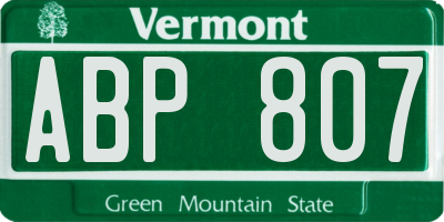 VT license plate ABP807