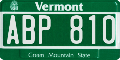 VT license plate ABP810