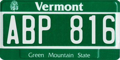 VT license plate ABP816