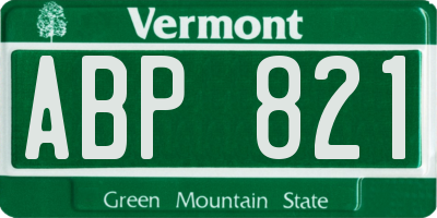 VT license plate ABP821