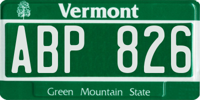 VT license plate ABP826