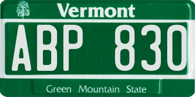 VT license plate ABP830