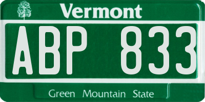 VT license plate ABP833