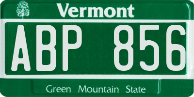 VT license plate ABP856