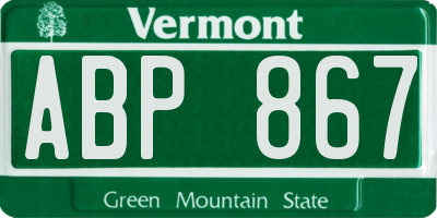 VT license plate ABP867