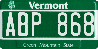 VT license plate ABP868