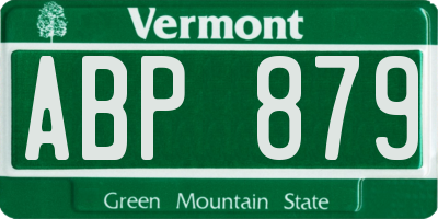 VT license plate ABP879