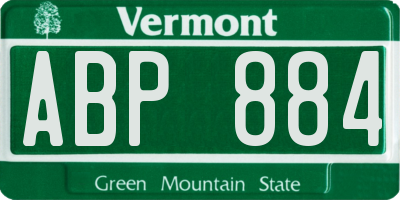 VT license plate ABP884