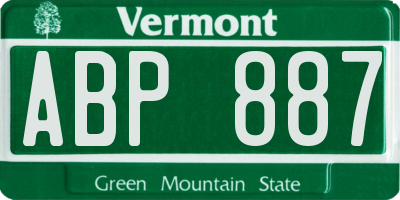 VT license plate ABP887