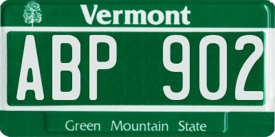 VT license plate ABP902