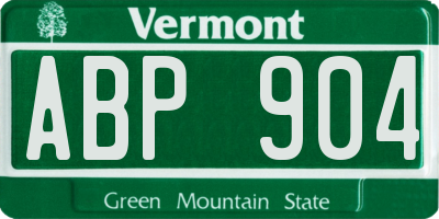 VT license plate ABP904