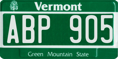 VT license plate ABP905