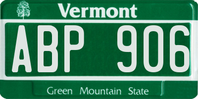 VT license plate ABP906