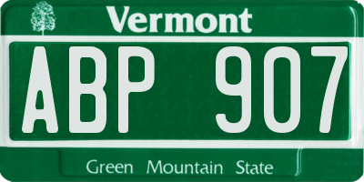 VT license plate ABP907