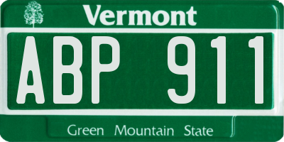 VT license plate ABP911