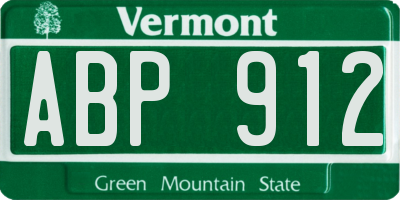 VT license plate ABP912