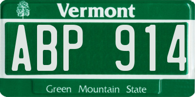 VT license plate ABP914