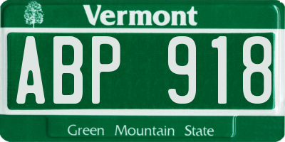 VT license plate ABP918