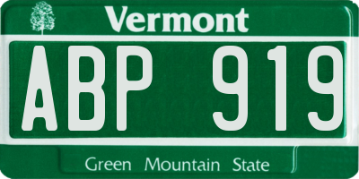 VT license plate ABP919