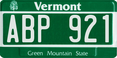 VT license plate ABP921