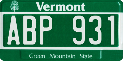 VT license plate ABP931