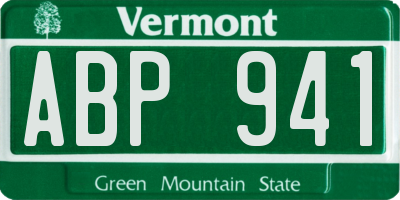 VT license plate ABP941