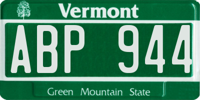 VT license plate ABP944