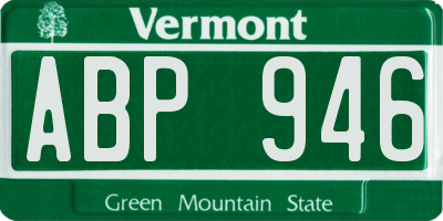 VT license plate ABP946