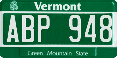 VT license plate ABP948