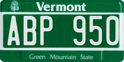 VT license plate ABP950