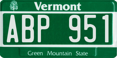 VT license plate ABP951