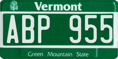 VT license plate ABP955