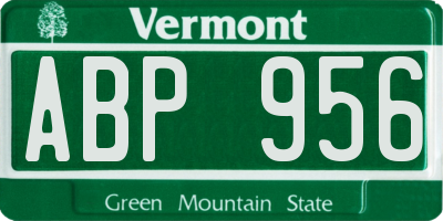 VT license plate ABP956