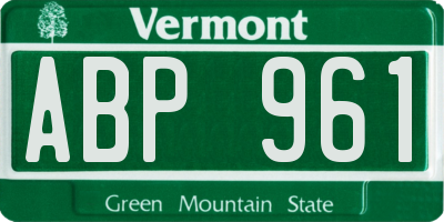 VT license plate ABP961