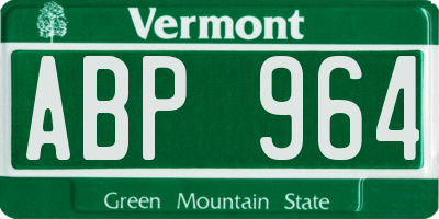 VT license plate ABP964