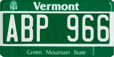 VT license plate ABP966