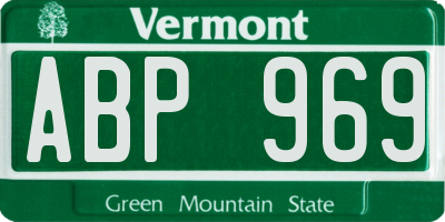 VT license plate ABP969