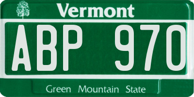 VT license plate ABP970