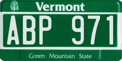 VT license plate ABP971