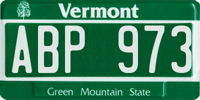 VT license plate ABP973