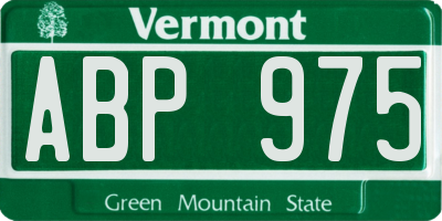 VT license plate ABP975