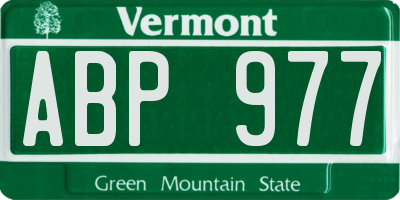 VT license plate ABP977