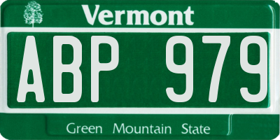 VT license plate ABP979