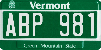 VT license plate ABP981