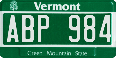 VT license plate ABP984