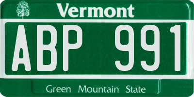 VT license plate ABP991