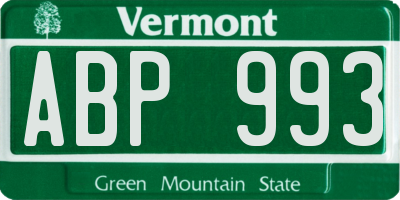 VT license plate ABP993