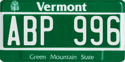 VT license plate ABP996