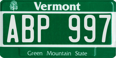 VT license plate ABP997