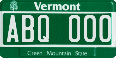 VT license plate ABQ000